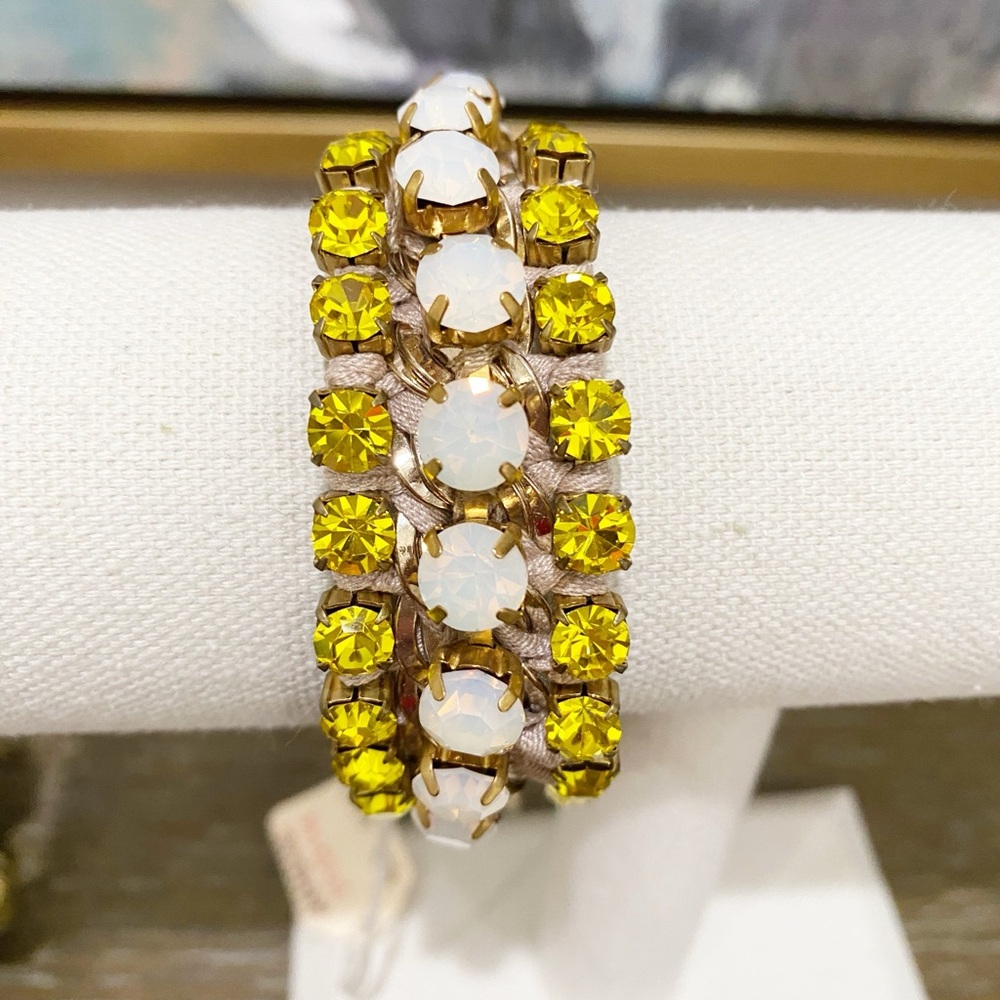 Anthropologie Rada Yellow Crystal Rhinestone Bracelet